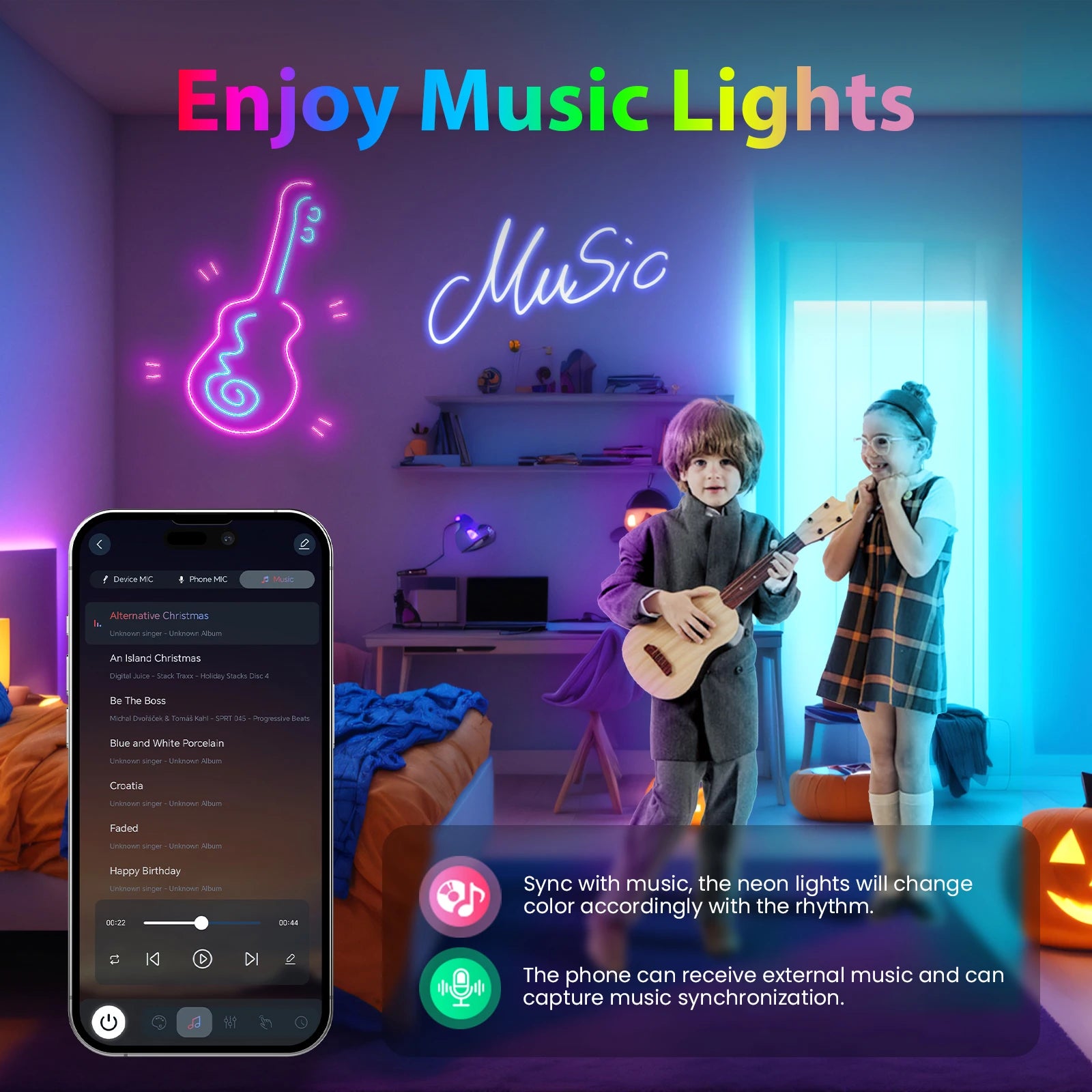 RGB LED Light Strip | Flexible Neon Flex Lighting for Desks, Rooms, and Setups