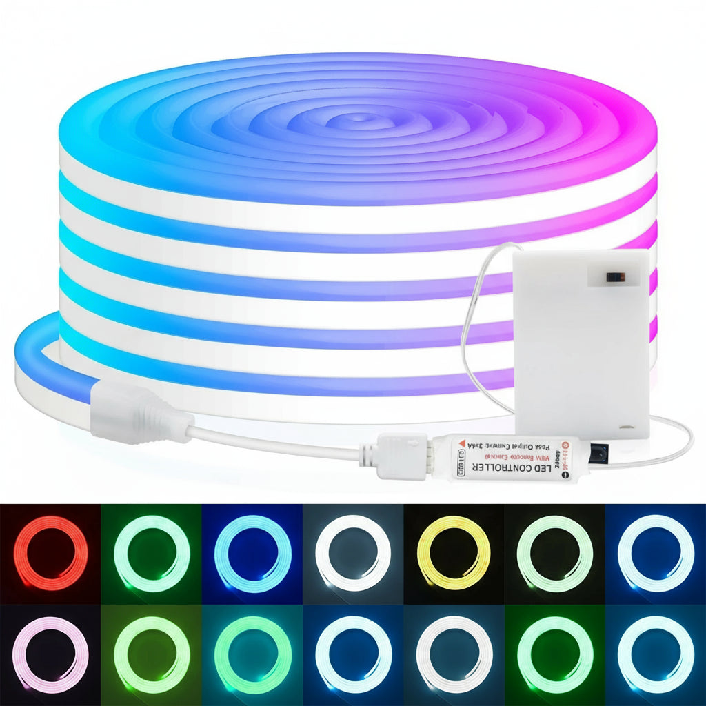 RGB LED Light Strip | Flexible Neon Flex Lighting for Desks, Rooms, and Setups