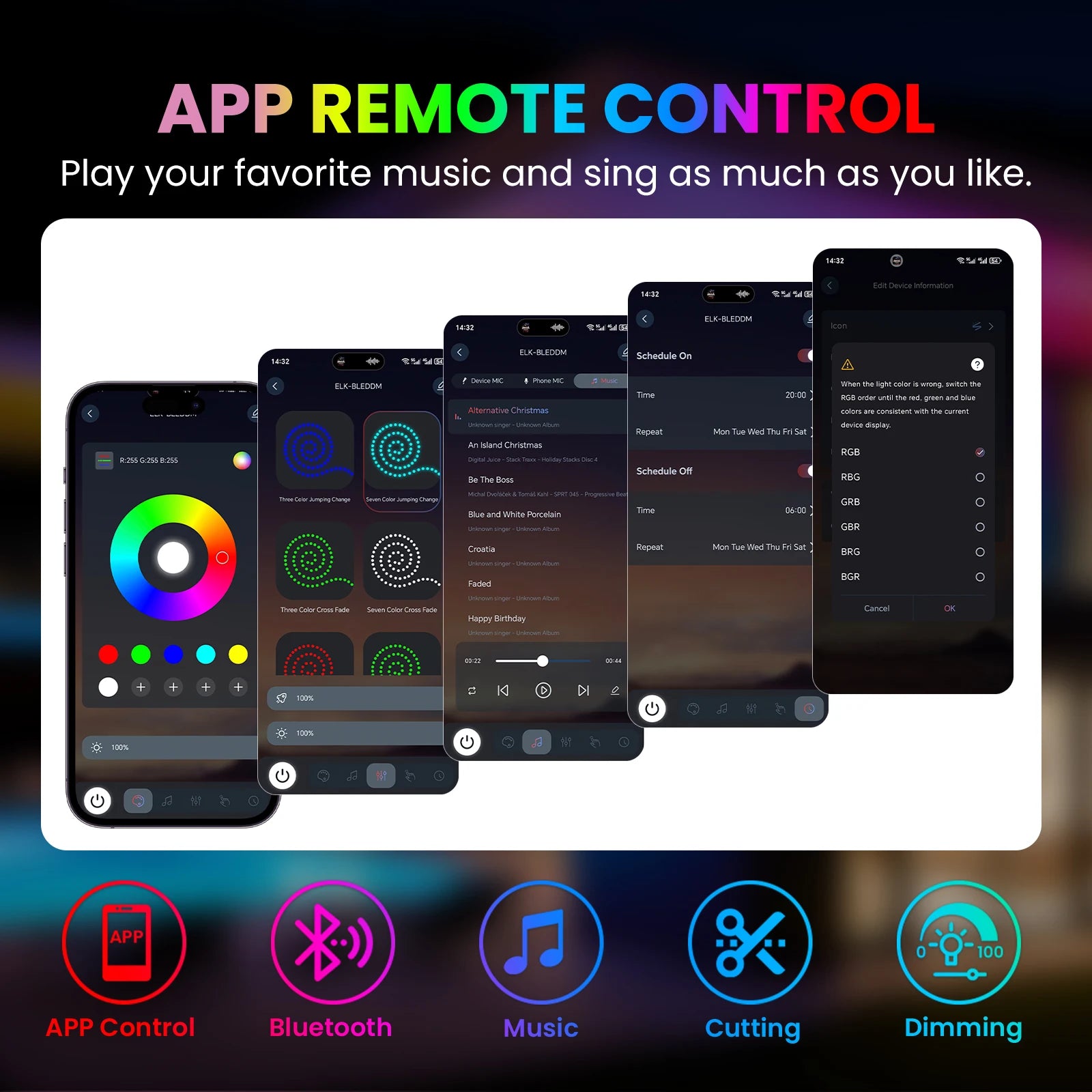 RGB LED Light Strip | Flexible Neon Flex Lighting for Desks, Rooms, and Setups