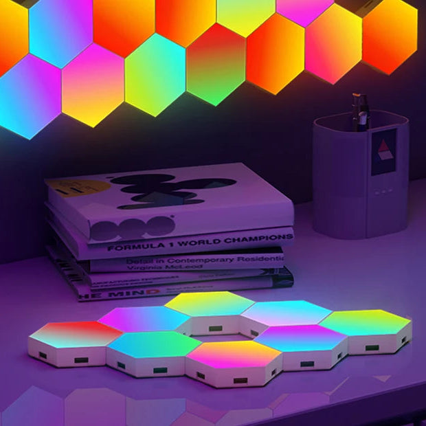 Modular Hexagon LED Light Panels | Smart RGB Wall Lights with Music Sync