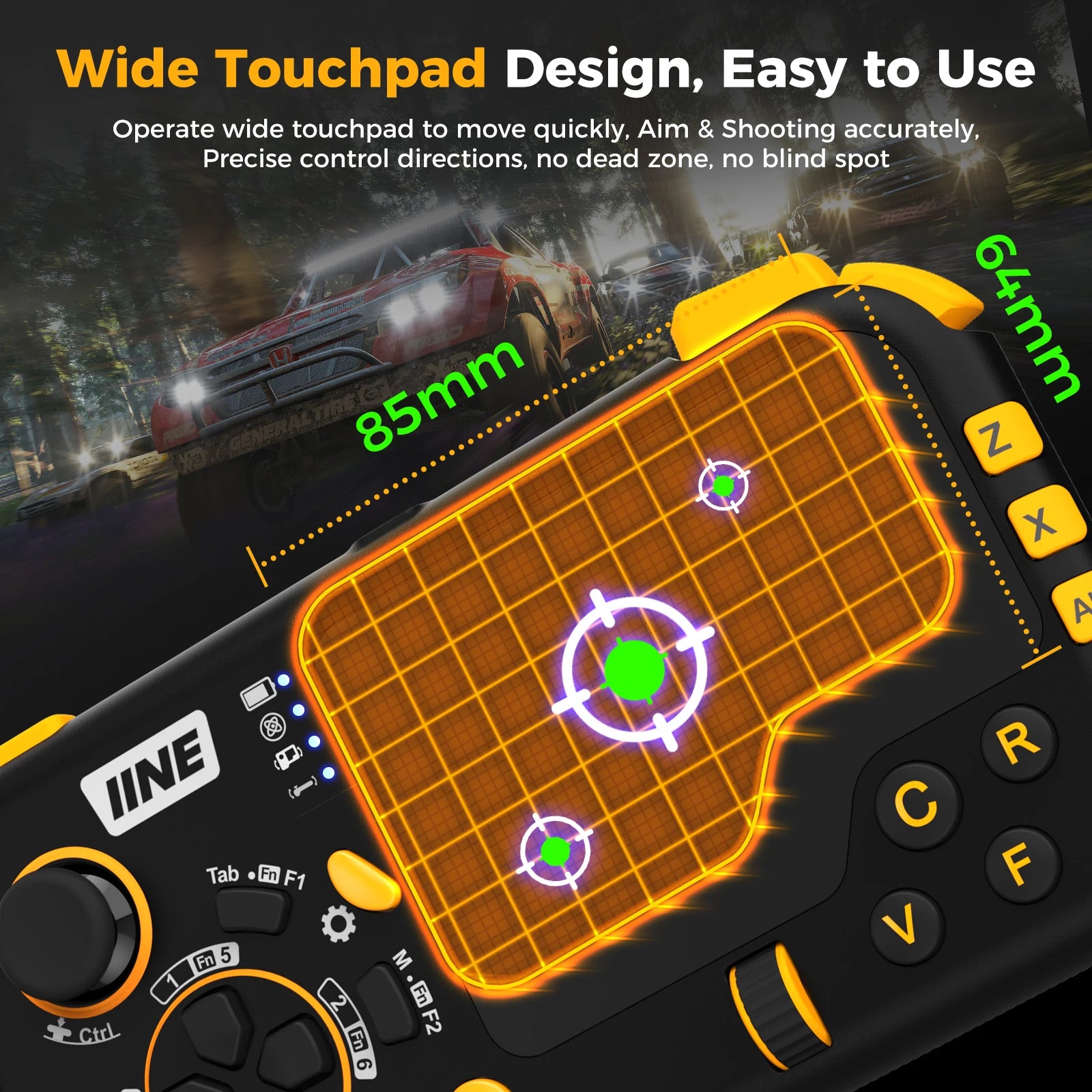 IINE Touchpad Controller | Wireless Controller with Precision Touchpad for PC and Switch