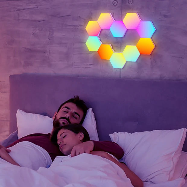 Modular Hexagon LED Light Panels | Smart RGB Wall Lights with Music Sync